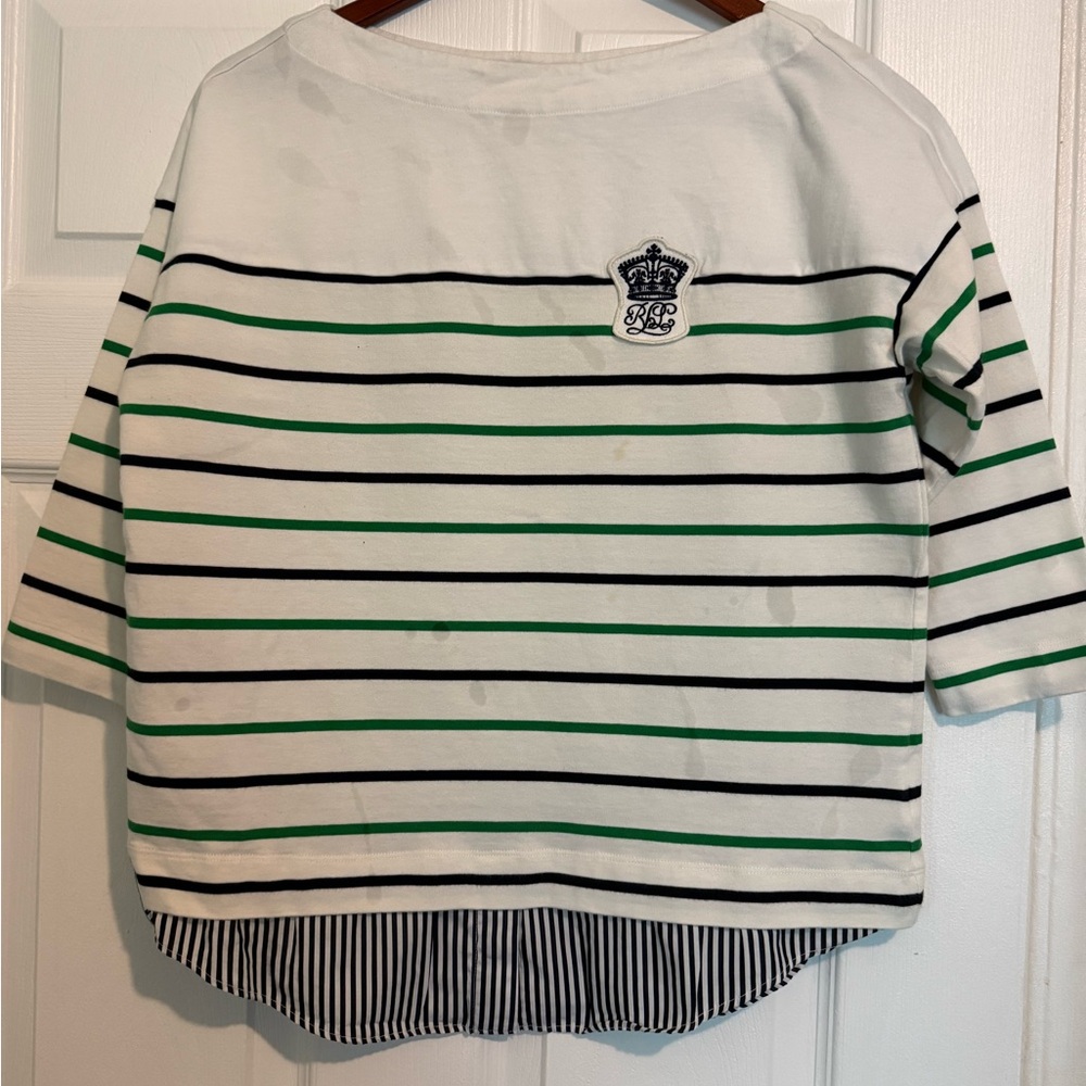 Ralph Lauren woman Striped White and Green Top S